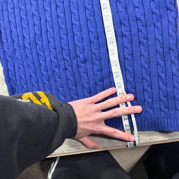 Vintage 2000s purple ll bean heavyweight cable knit women's sweater Size L - Picture 5 of 5